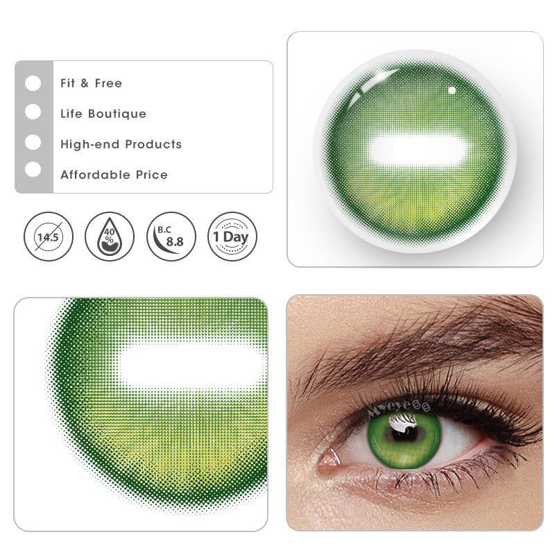 MYEYEBB Goat Eye Green Cosplay Colored Contact Lenses | 1 Day-4 Pcs - image 6