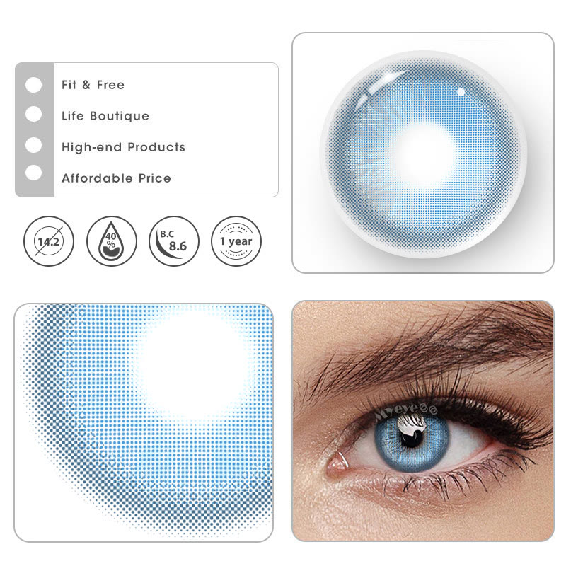 MYEYEBB Rare Iris Blue Prescription Colored Contact Lenses - image 5