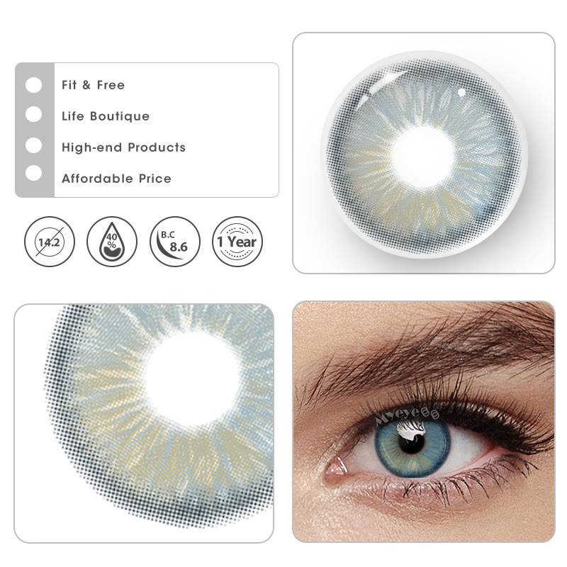 MYEYEBB Iced American Blue Grey Prescription Colored Contact Lenses - image 7