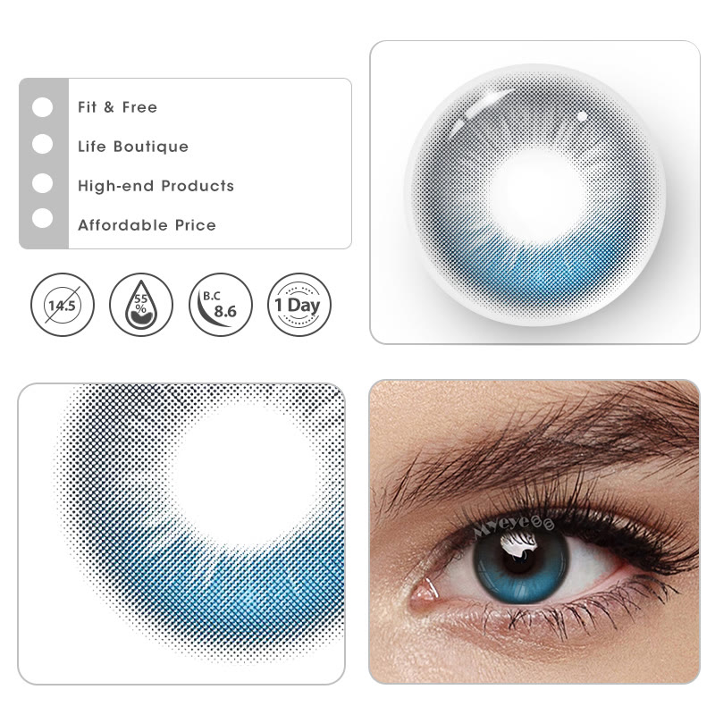 MYEYEBB Moonstone Blue Colored Contact Lenses | 1 Day-10 Pcs - image 10