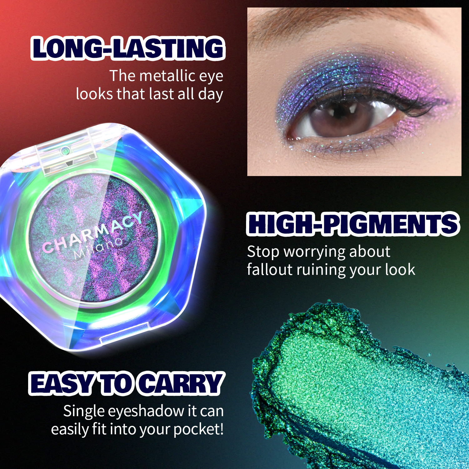 CHARMACY Multichrome Glitter Eyeshadow