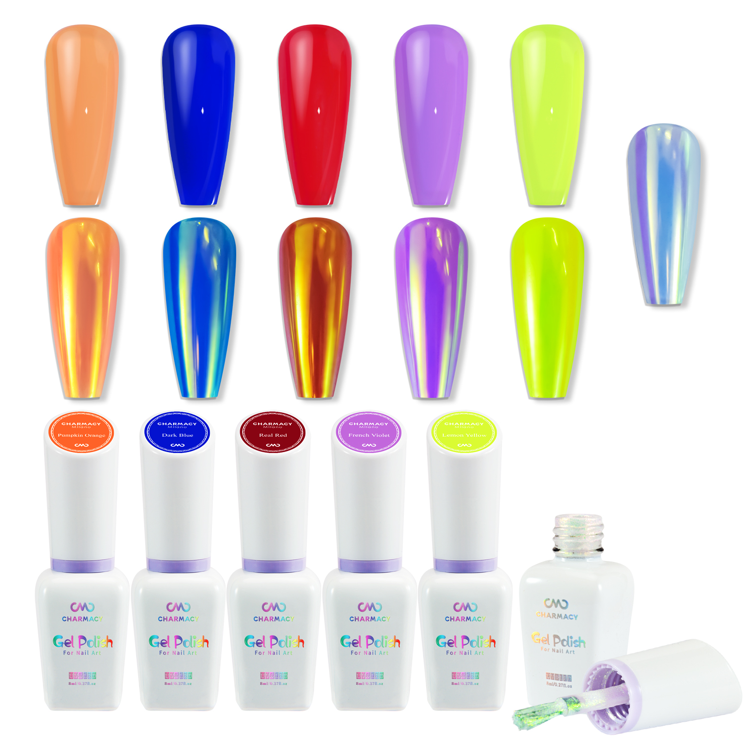 CMC Chrome Mirror Powder Gel Polish Set- 6pcs