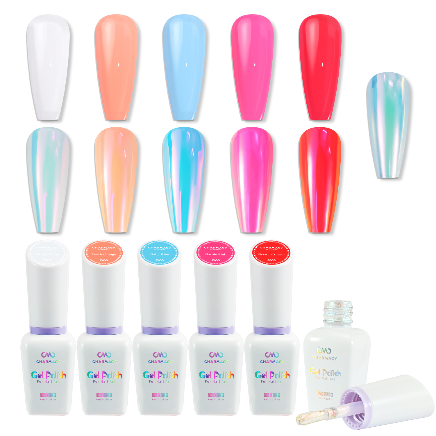 CMC Chrome Mirror Powder Gel Polish Set- 6pcs