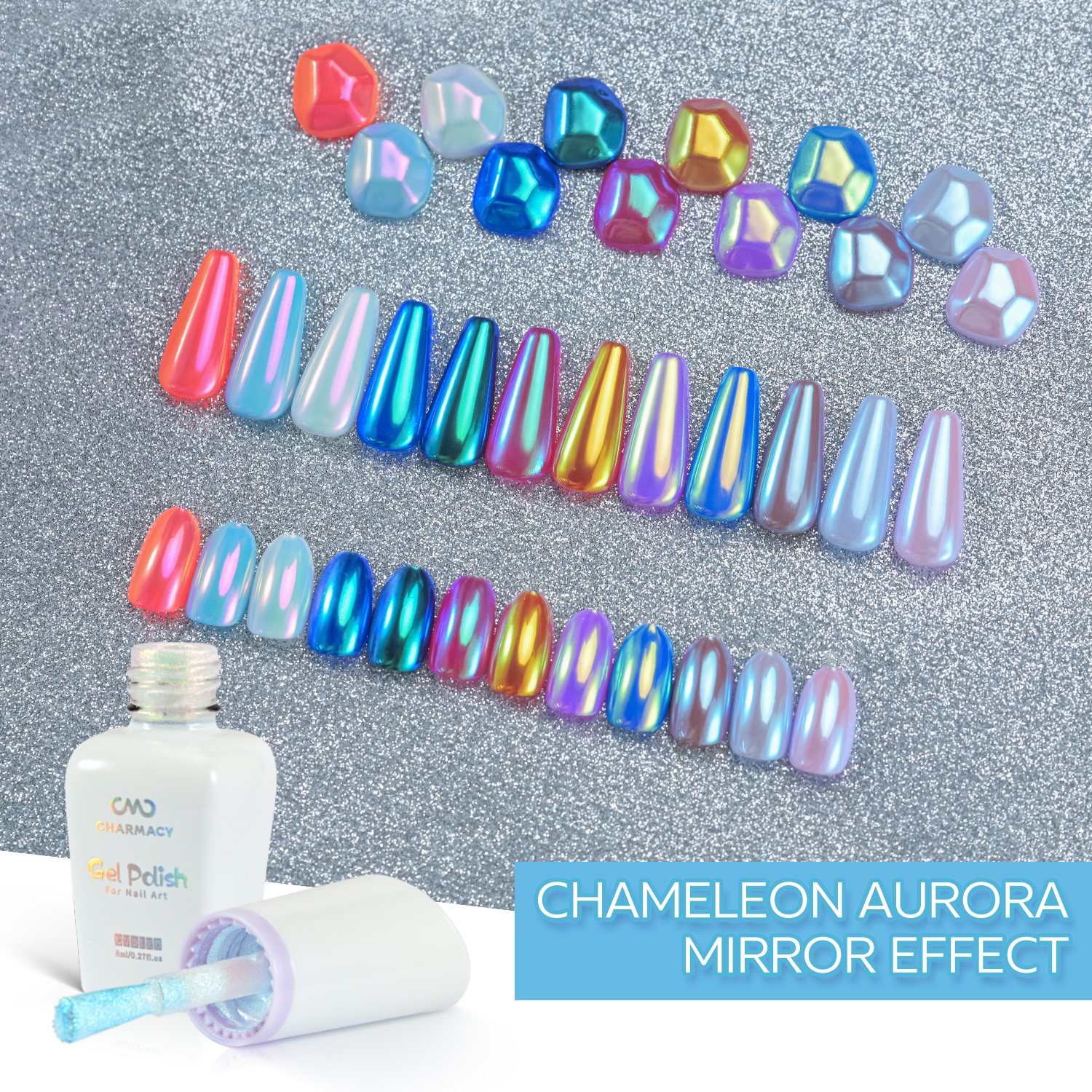 CMC Chrome Mirror Powder Gel Polish Set- 6pcs