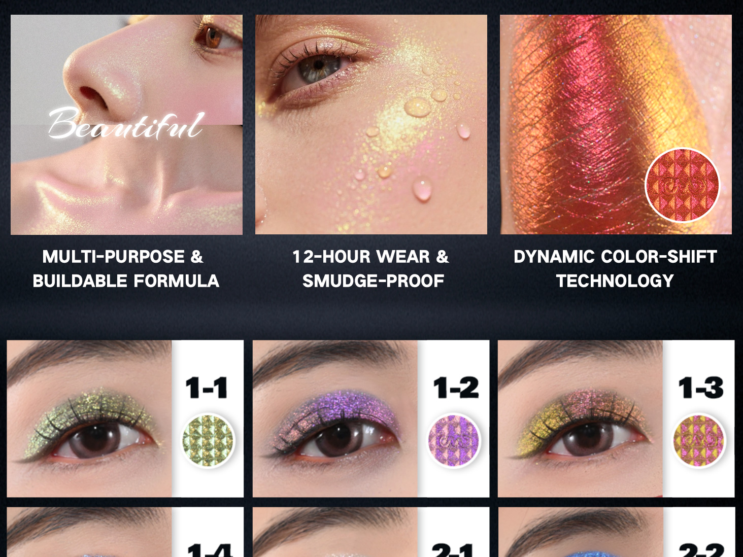 CHARMACY 4 Colors Chameleon Eyeshadow