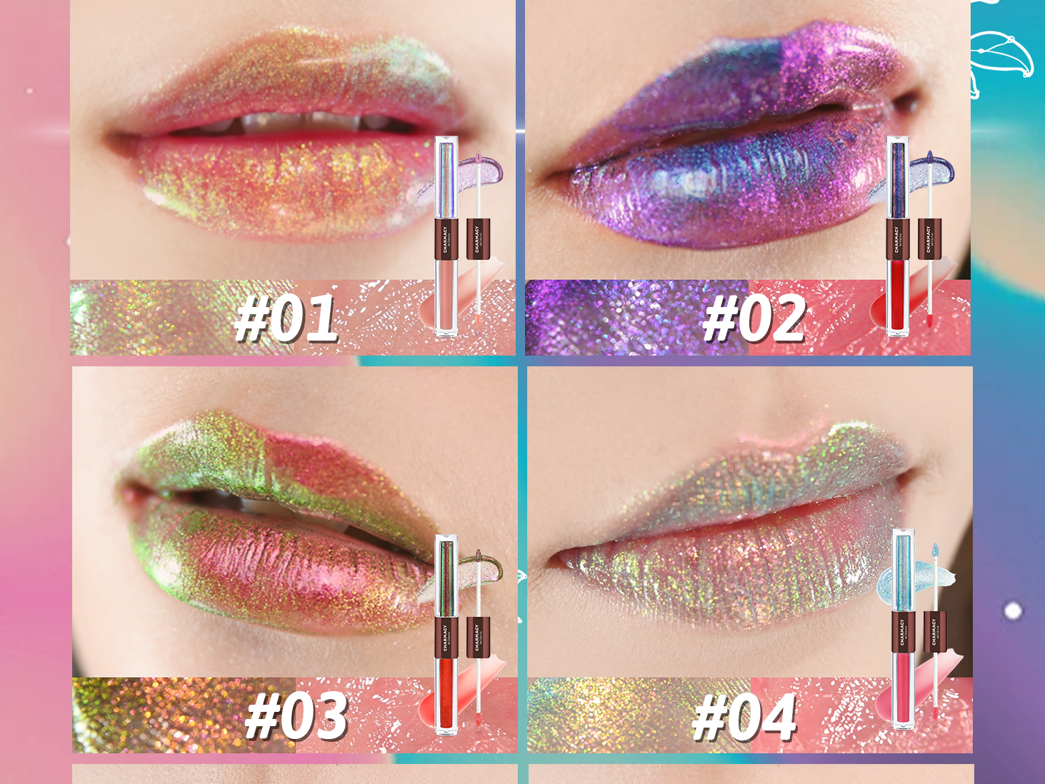 CHARMACY 2 In 1 Multichrome Moisturizing Lip Gloss,