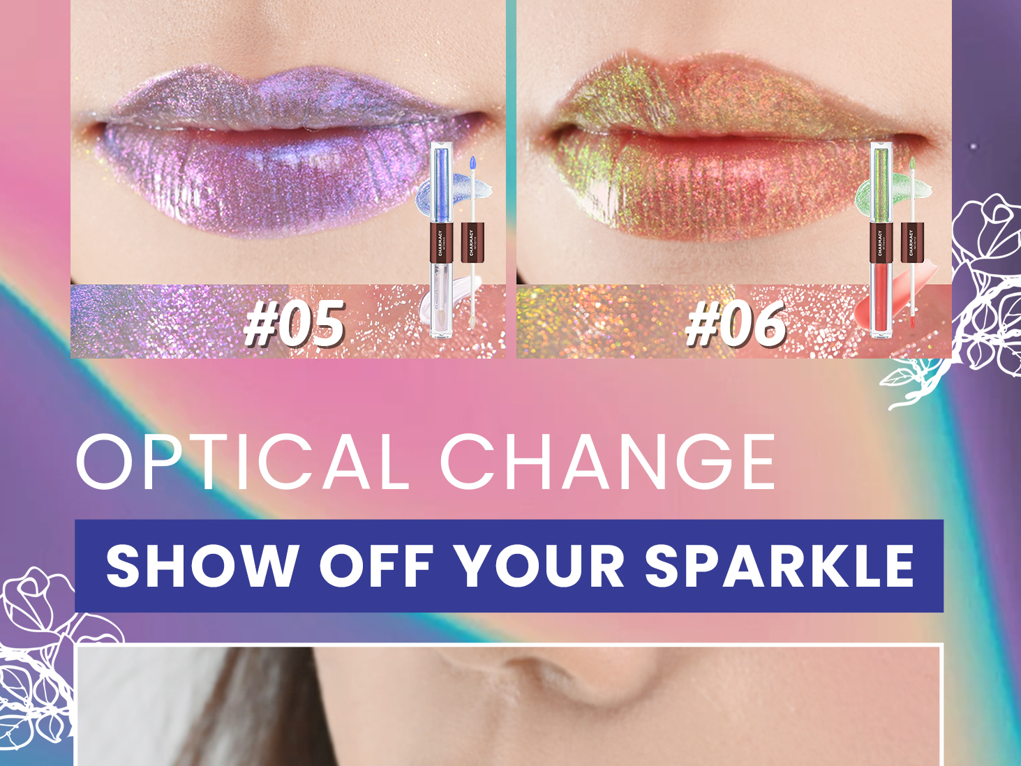 CHARMACY 2 In 1 Multichrome Moisturizing Lip Gloss,