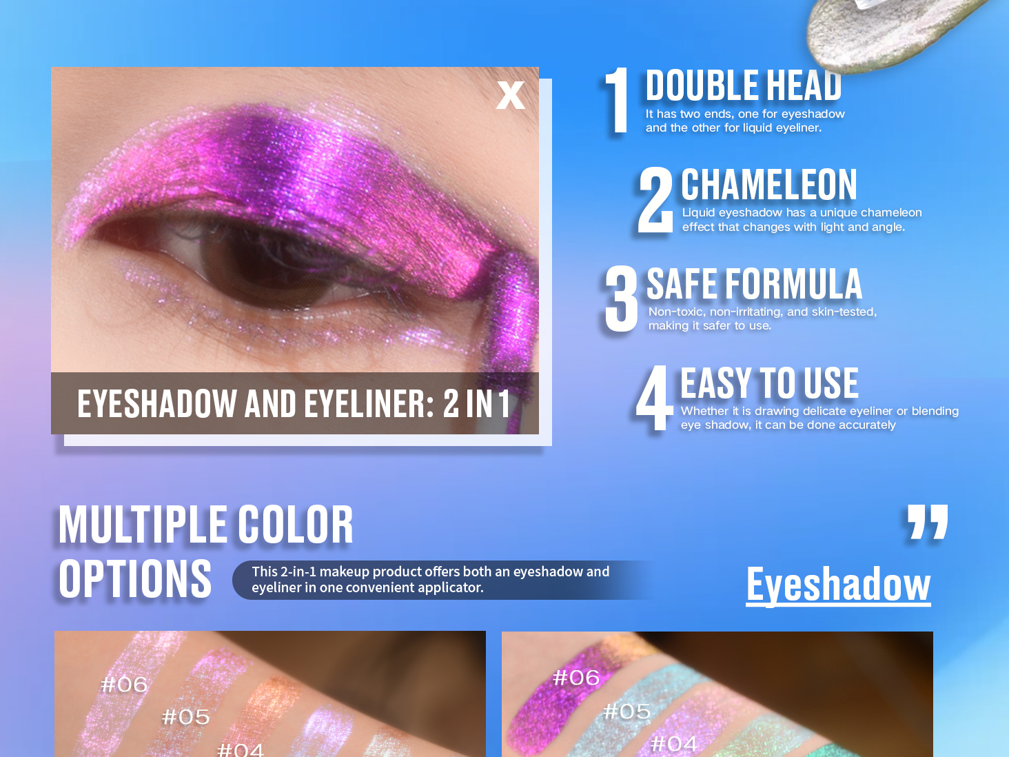 Dual-Ended Liquid Eyeshadow  Eyeliner