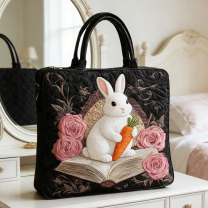  Bunny & Carrot Quilted Tote Bag