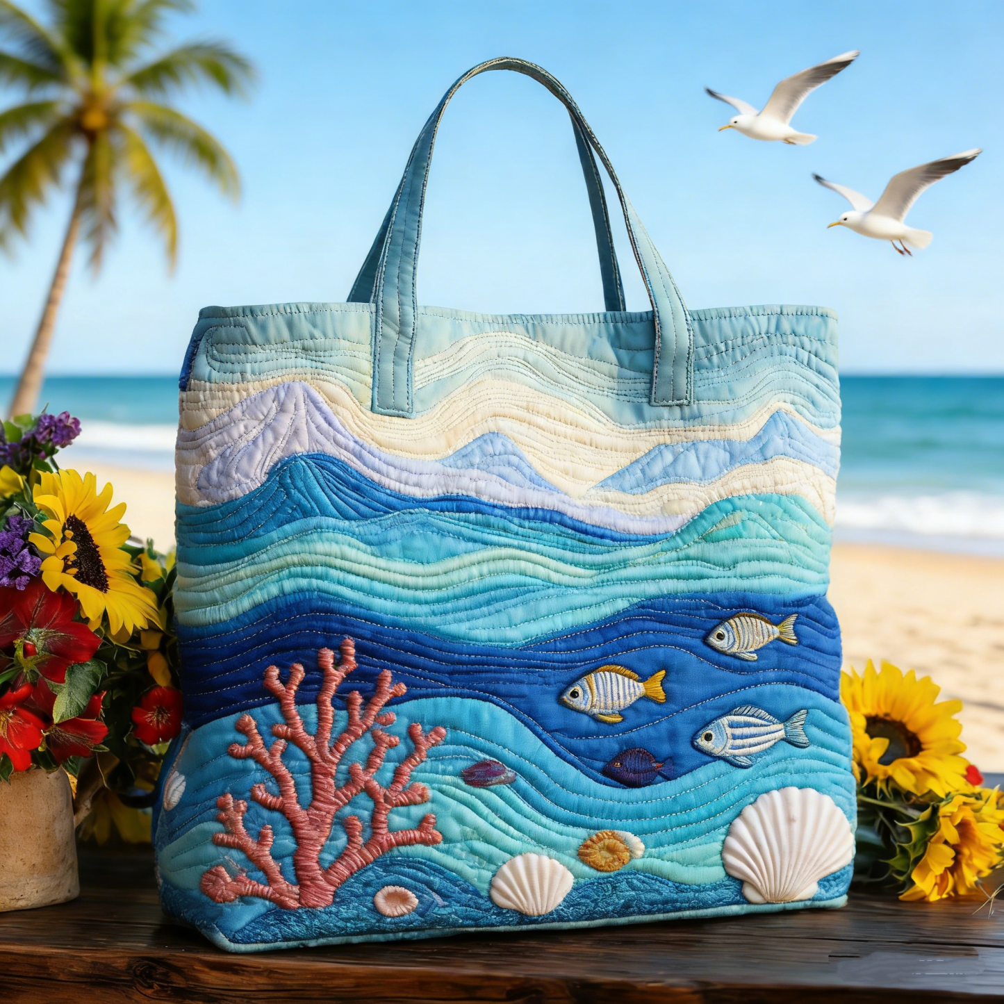 Moonlit Meow QuiltedTote Bag