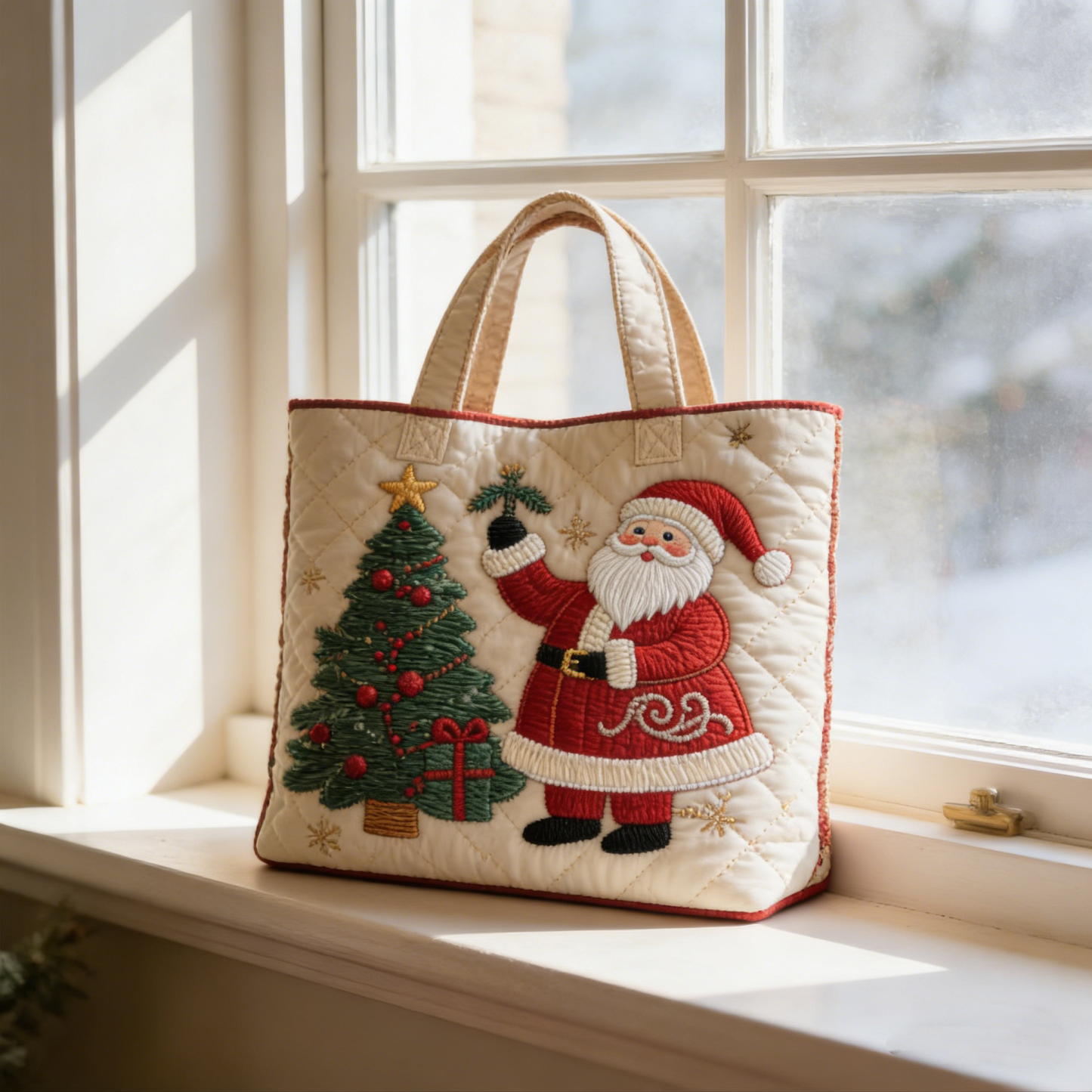 Moonlit Meow QuiltedTote Bag