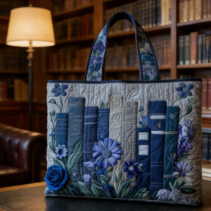 Book Lover’s Floral Quilted Tote Bag SJYI3581