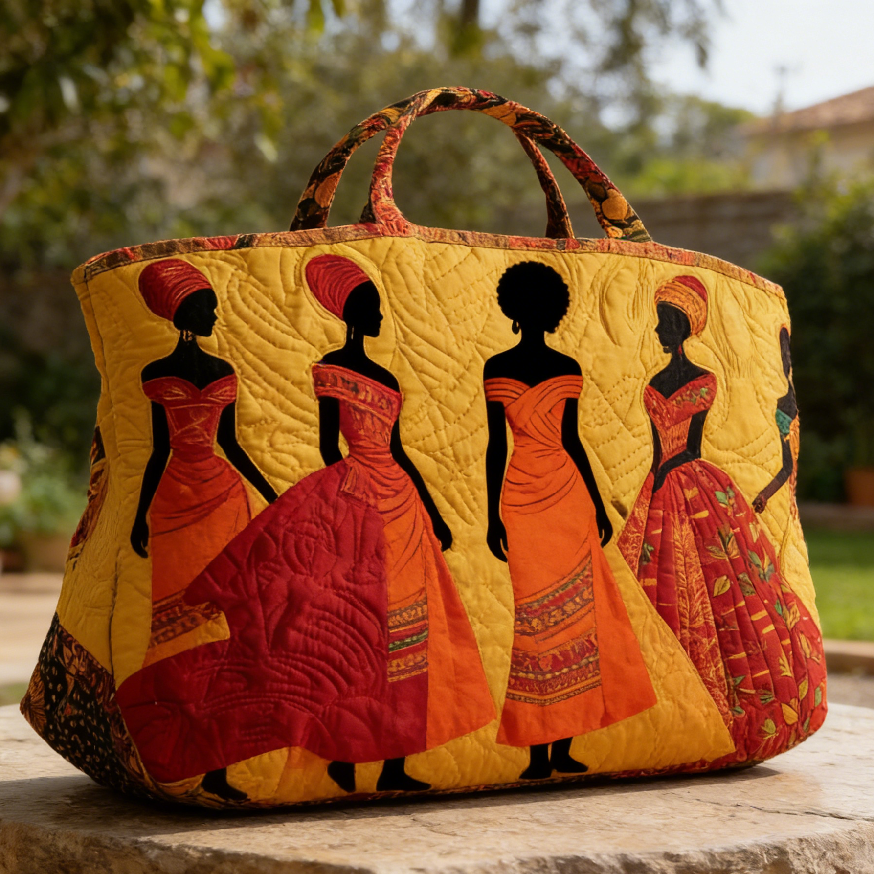 African Women Art Quilted Tote Bag YS1490
