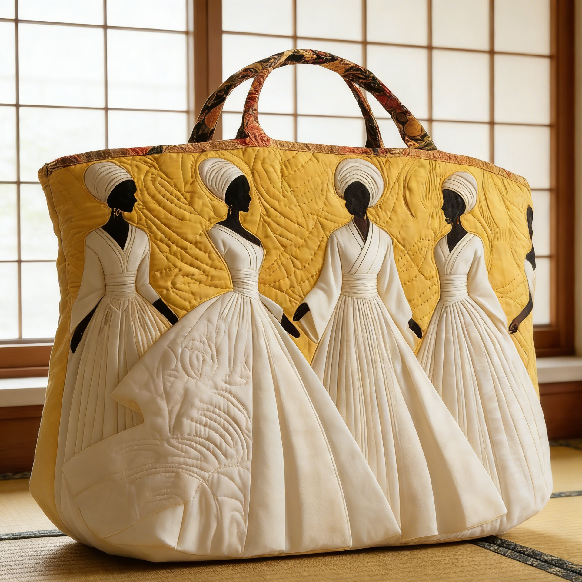 Graceful African Women Art Quilted Tote Bag FC8157
