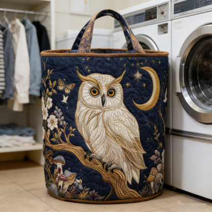 Midnight Owl Quilted Laundry Basket GVCH2745