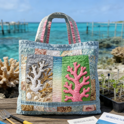 Marine Conservation Gentle Embroidery Tote Bag