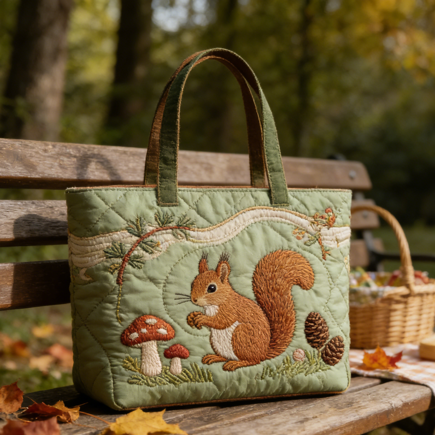 Moonlit Meow QuiltedTote Bag