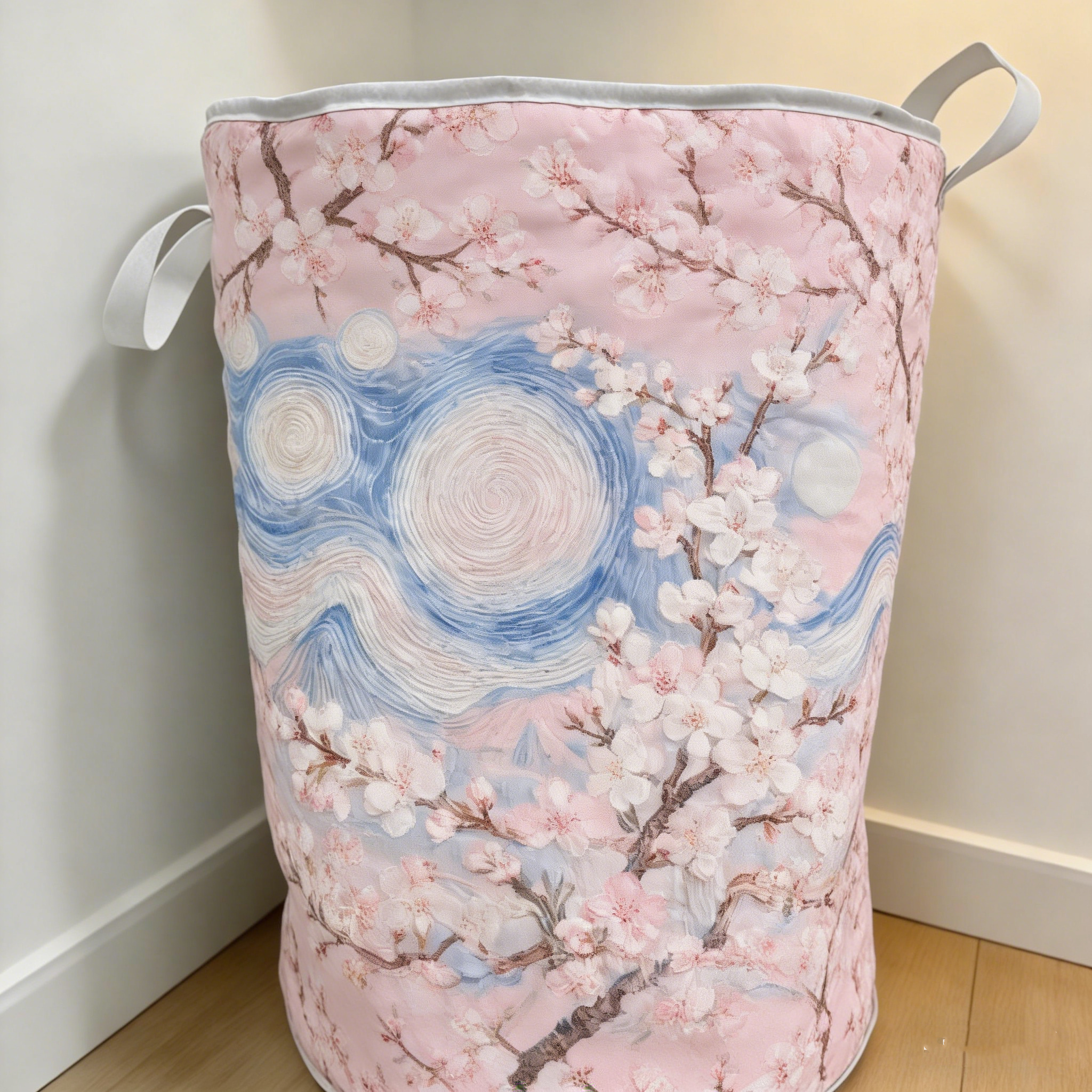 Blossom & Starry Sky Quilted Laundry Basket [Real Shot]65