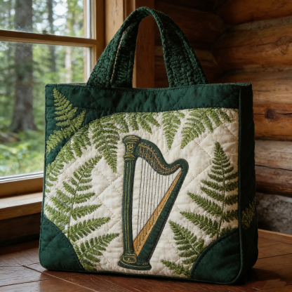 Soft Quilted Fern Harp Tote Bag