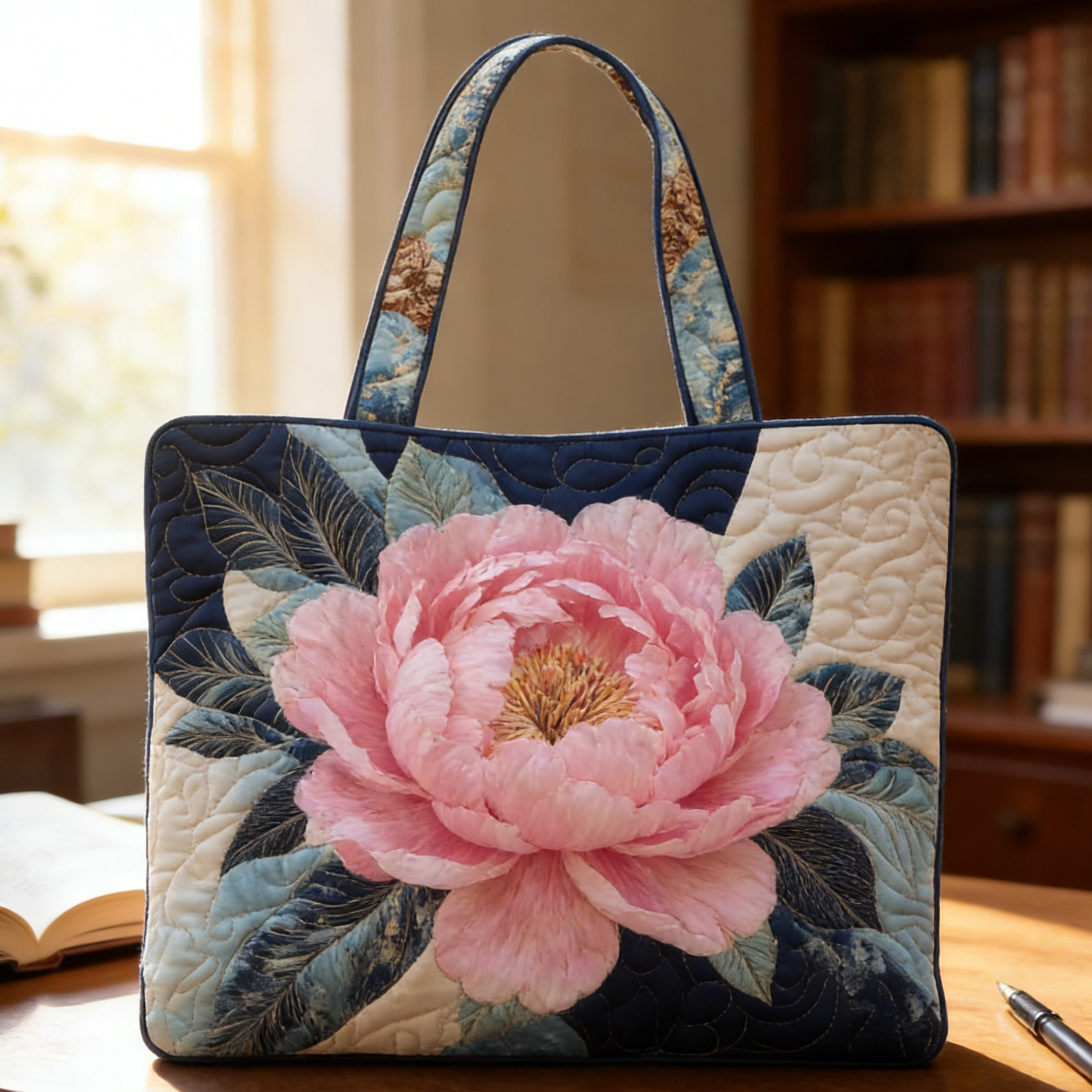 Blush Peony Quilted Tote Bag LASC2974