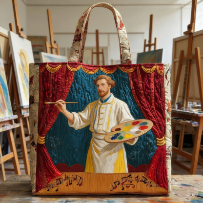 Artist Curtain Quilted Tote Bag