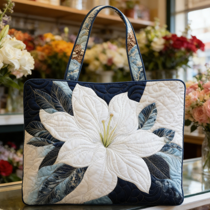 White Lily Quilted Tote Bag MBDT4618