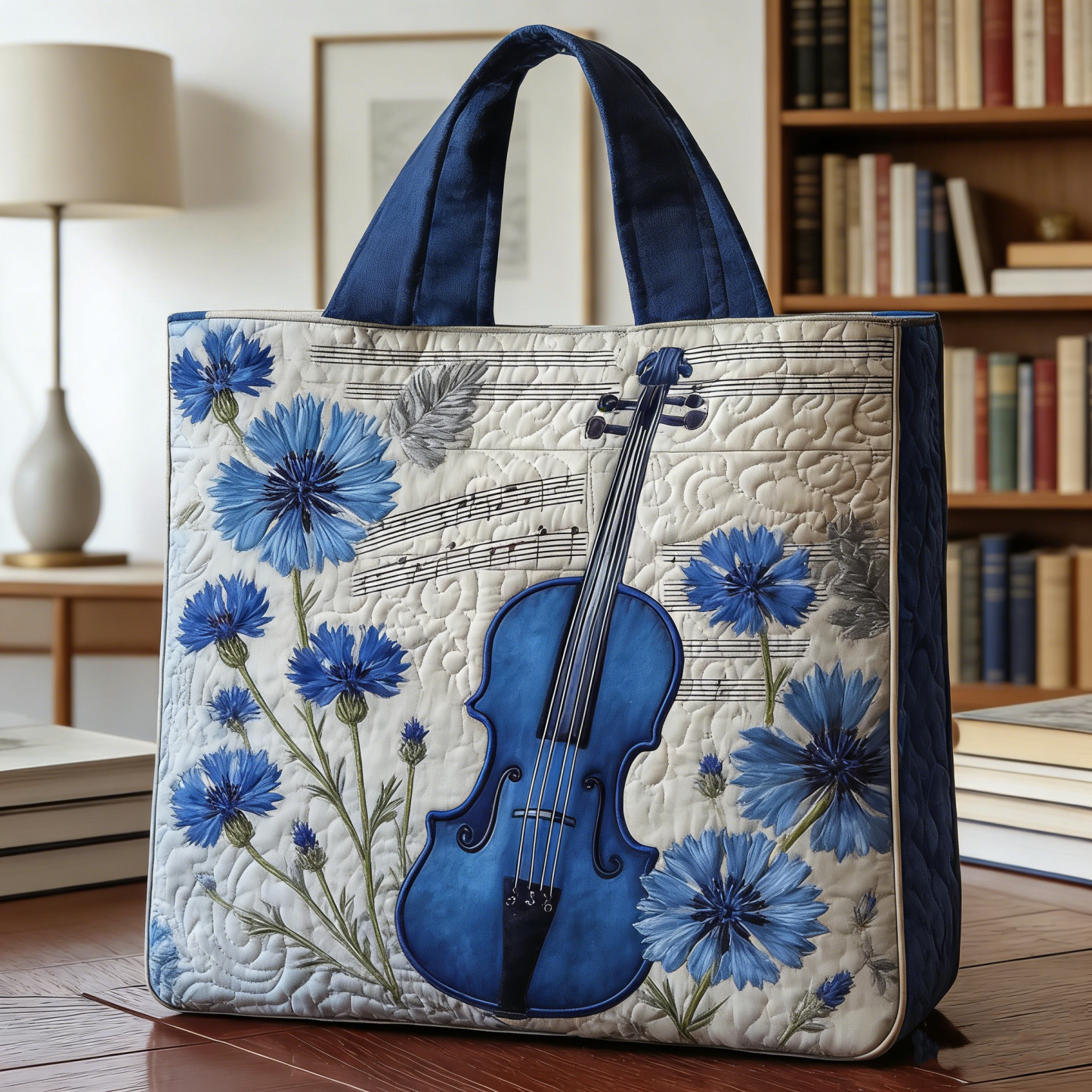 Moonlit Meow QuiltedTote Bag