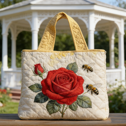 Rose & Bee Quilted Tote Bag