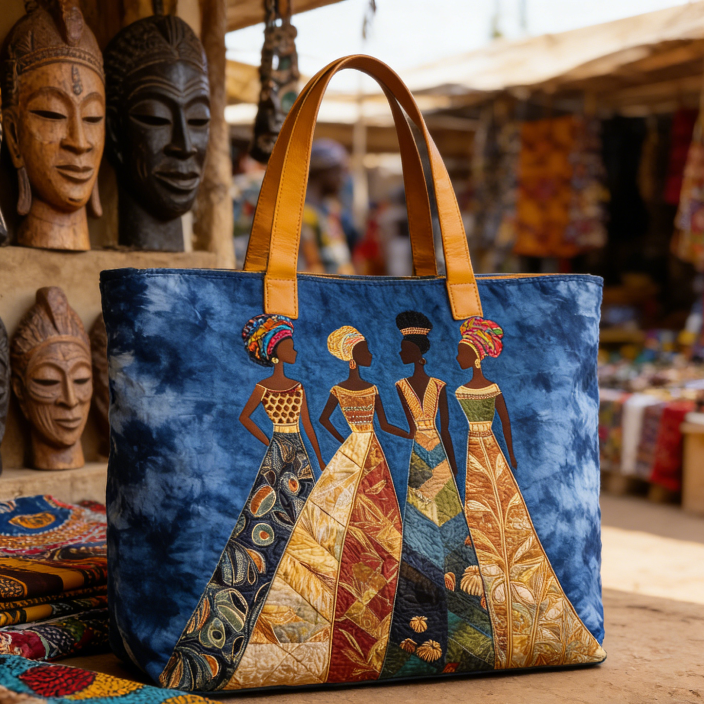 Moonlit Meow QuiltedTote Bag