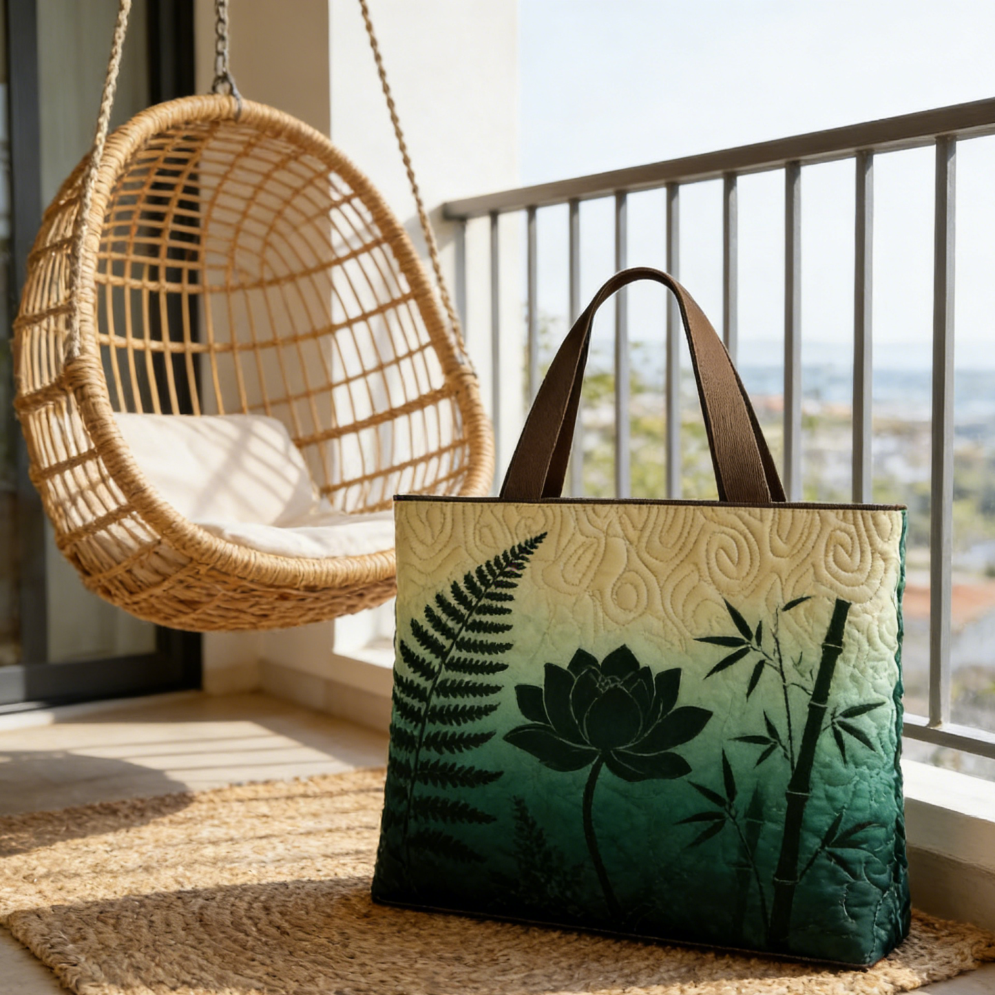 Moonlit Meow QuiltedTote Bag