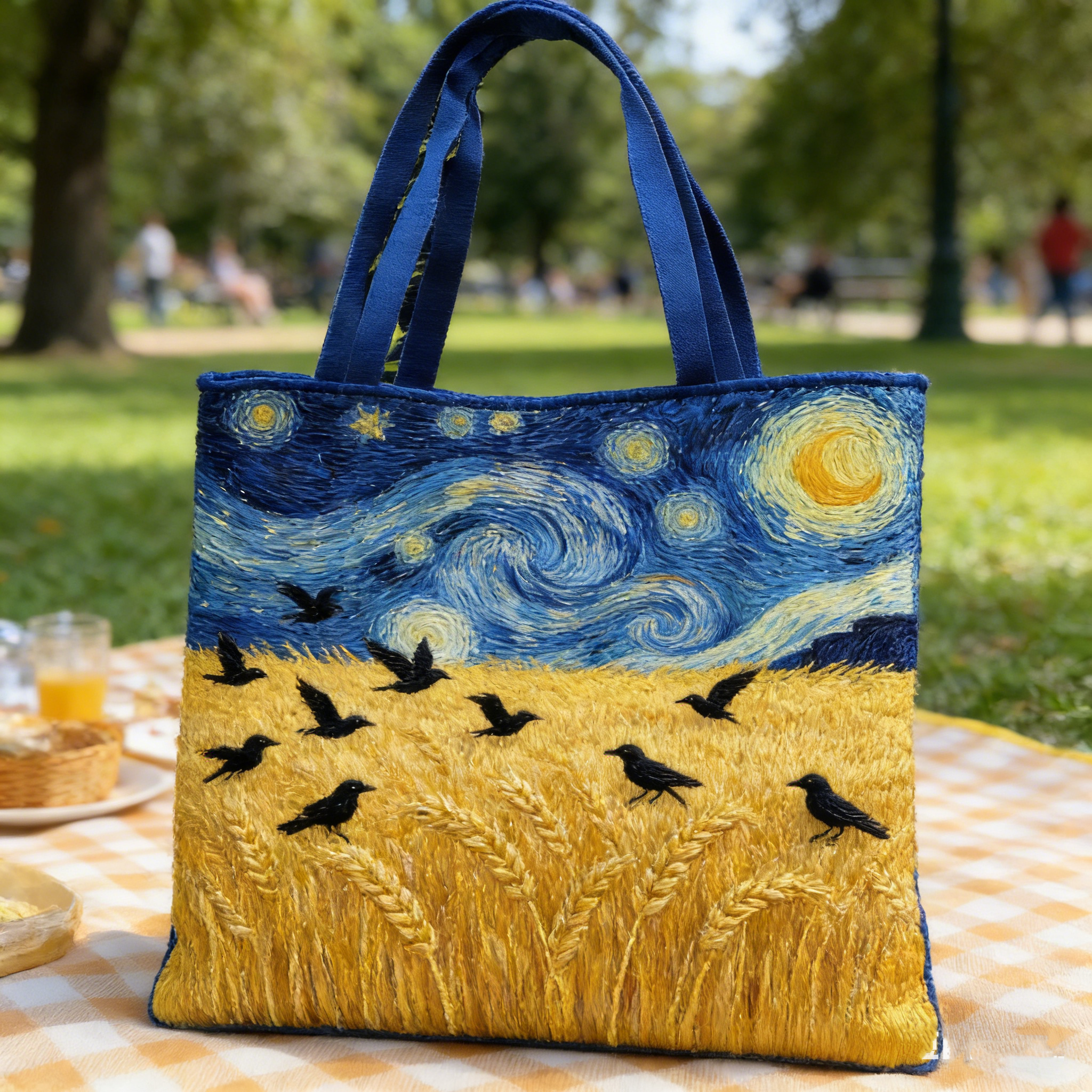 Van Gogh Starry Night Quilted Tote Bag