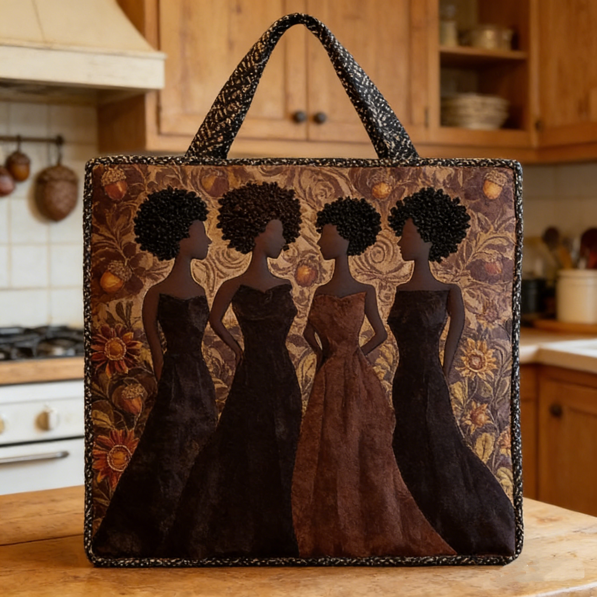 Elegant African Women Quilted Tote Bag GSV257
