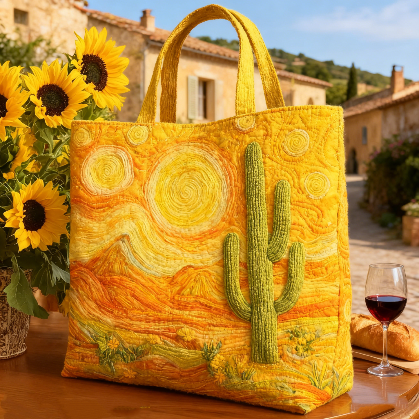 Moonlit Meow QuiltedTote Bag