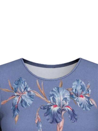 Blue Iris Christian Verse Flare Sleeve Bodycon Midi Dress