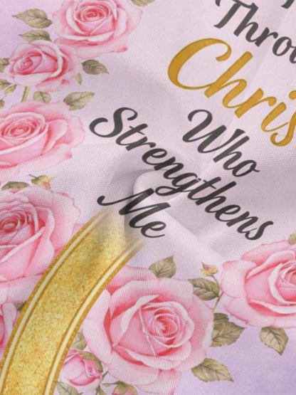 Pink Rose Gold Cross Christian Flare Sleeve Bodycon Midi Dress