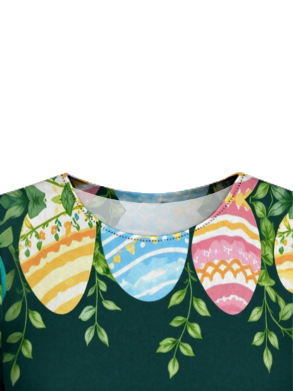 Easter Christian Cross Flare Sleeve Bodycon Midi Dress