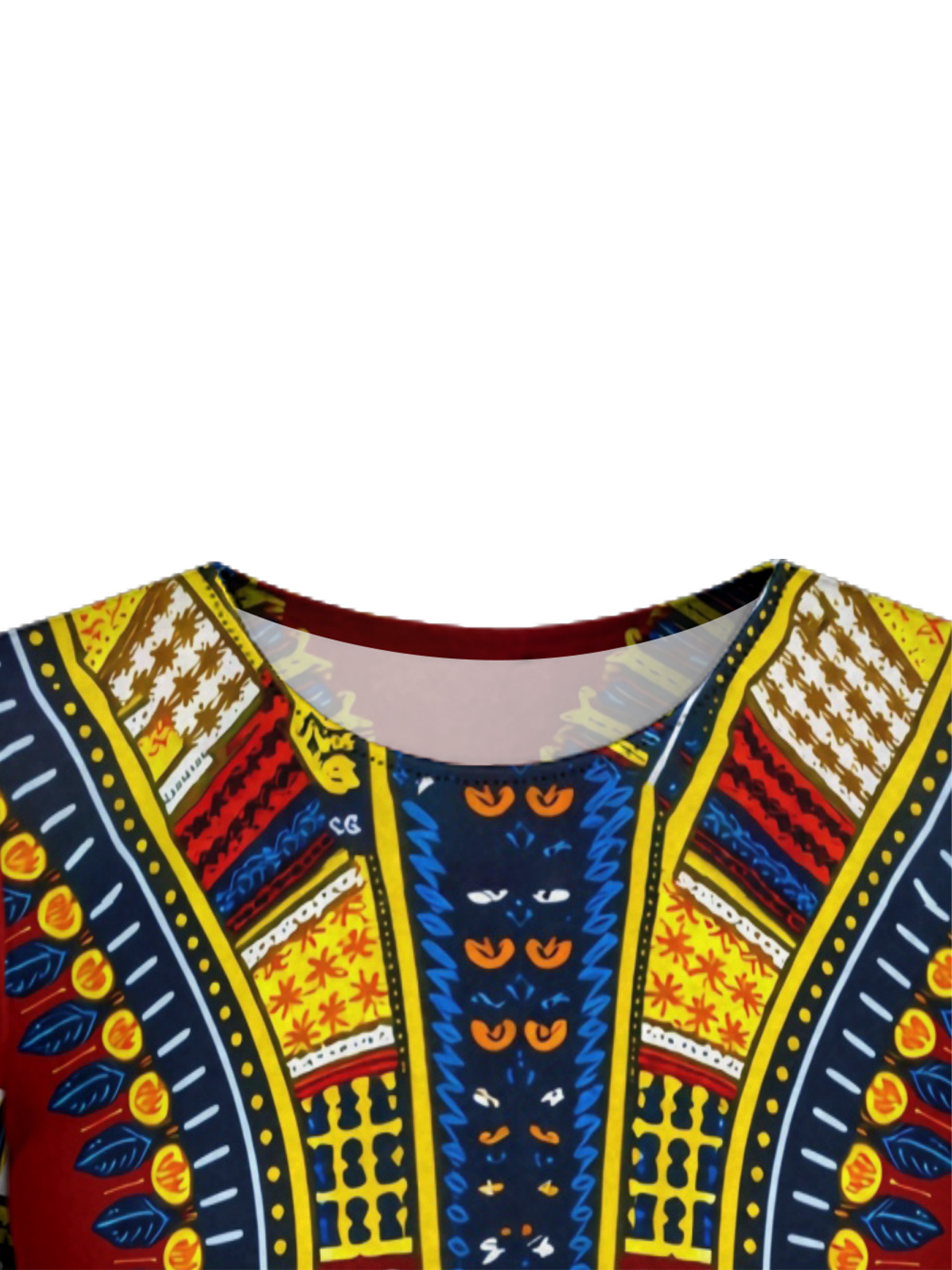 Red Dashiki Flare Sleeve Bodycon Midi Dress