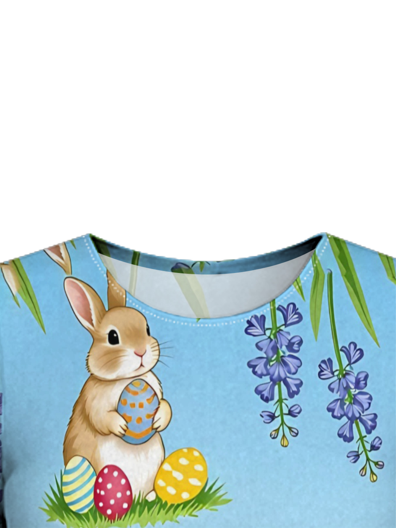 Pastel Easter Bunny Christian Cross Flare Sleeve Bodycon Midi Dress