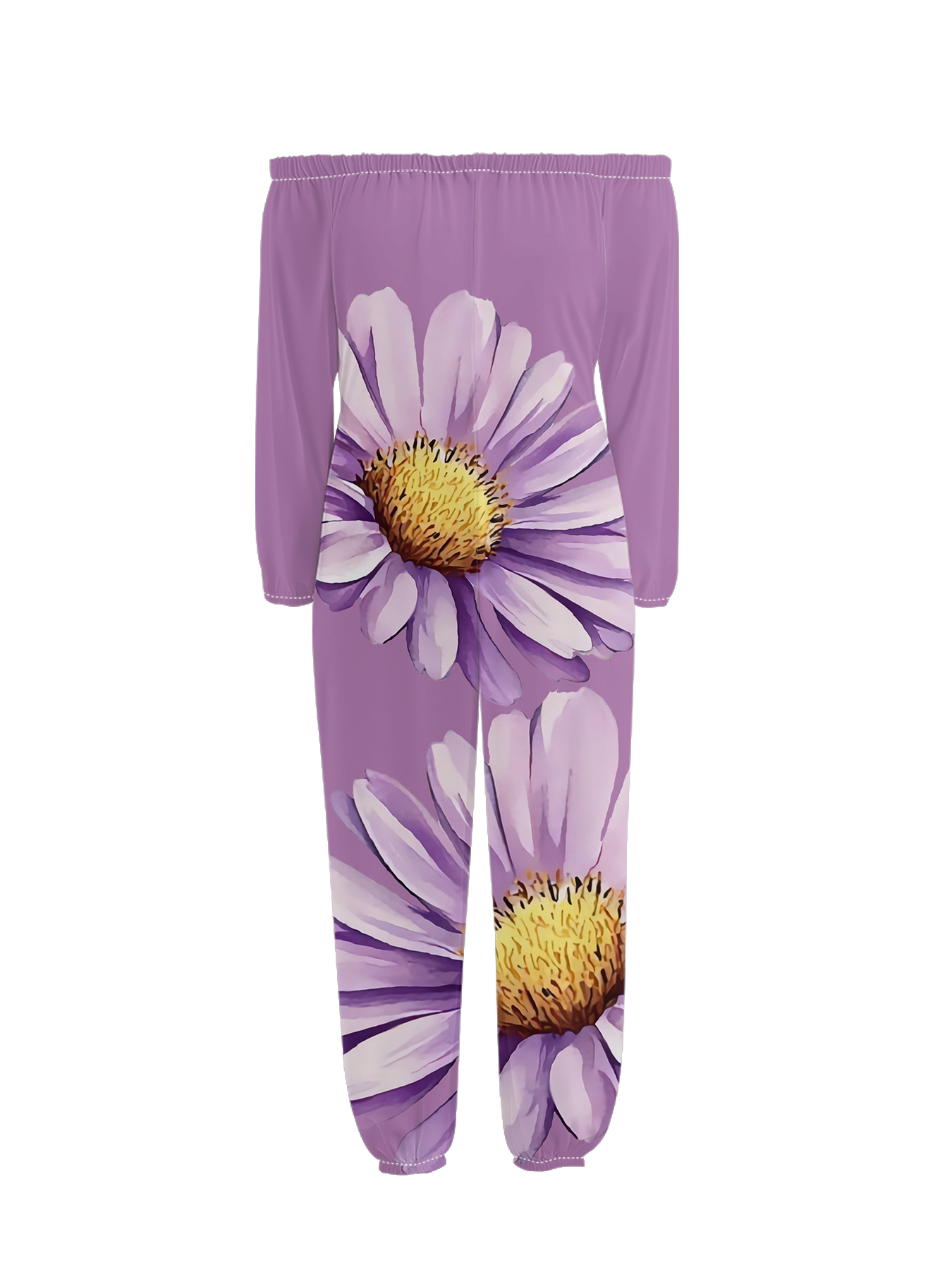 Lavender Daisy Off-Shoulder Jumpsuit