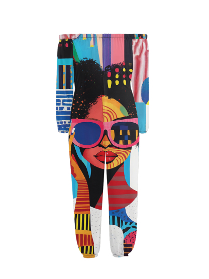 Afro Pop Art Off-Shoulder Jumpsuit