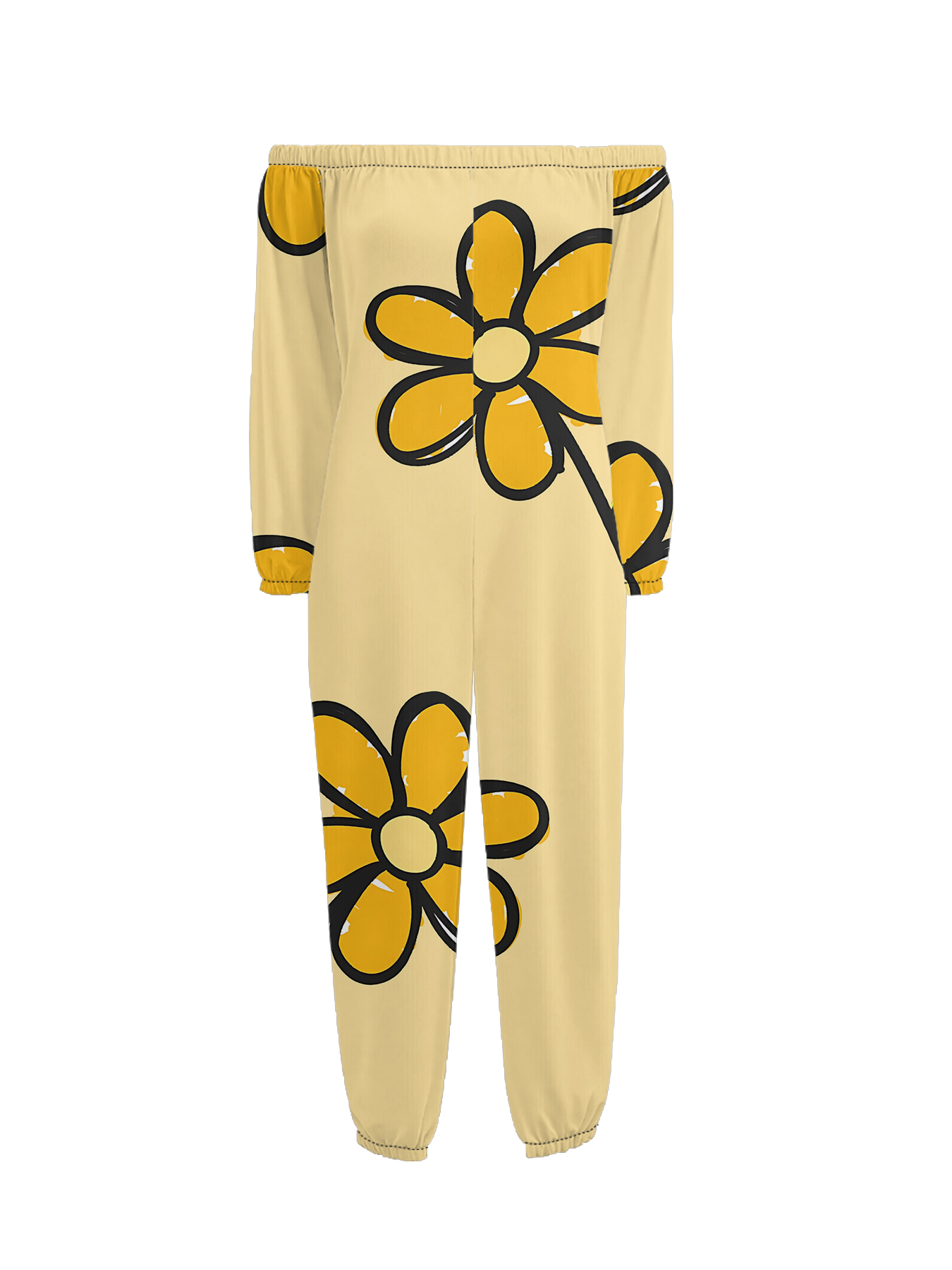 Buttercup Yellow Floral Off-Shoulder Jumpsuit