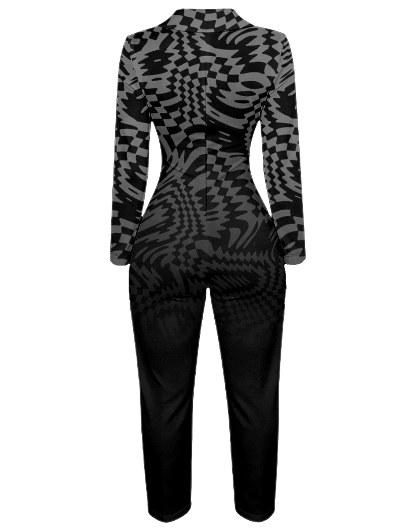 Gradient Long Sleeve Zip-Up Jumpsuit