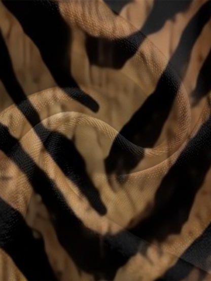 Tiger Snake Print Long Sleeve Zip-Up Jumpsuit