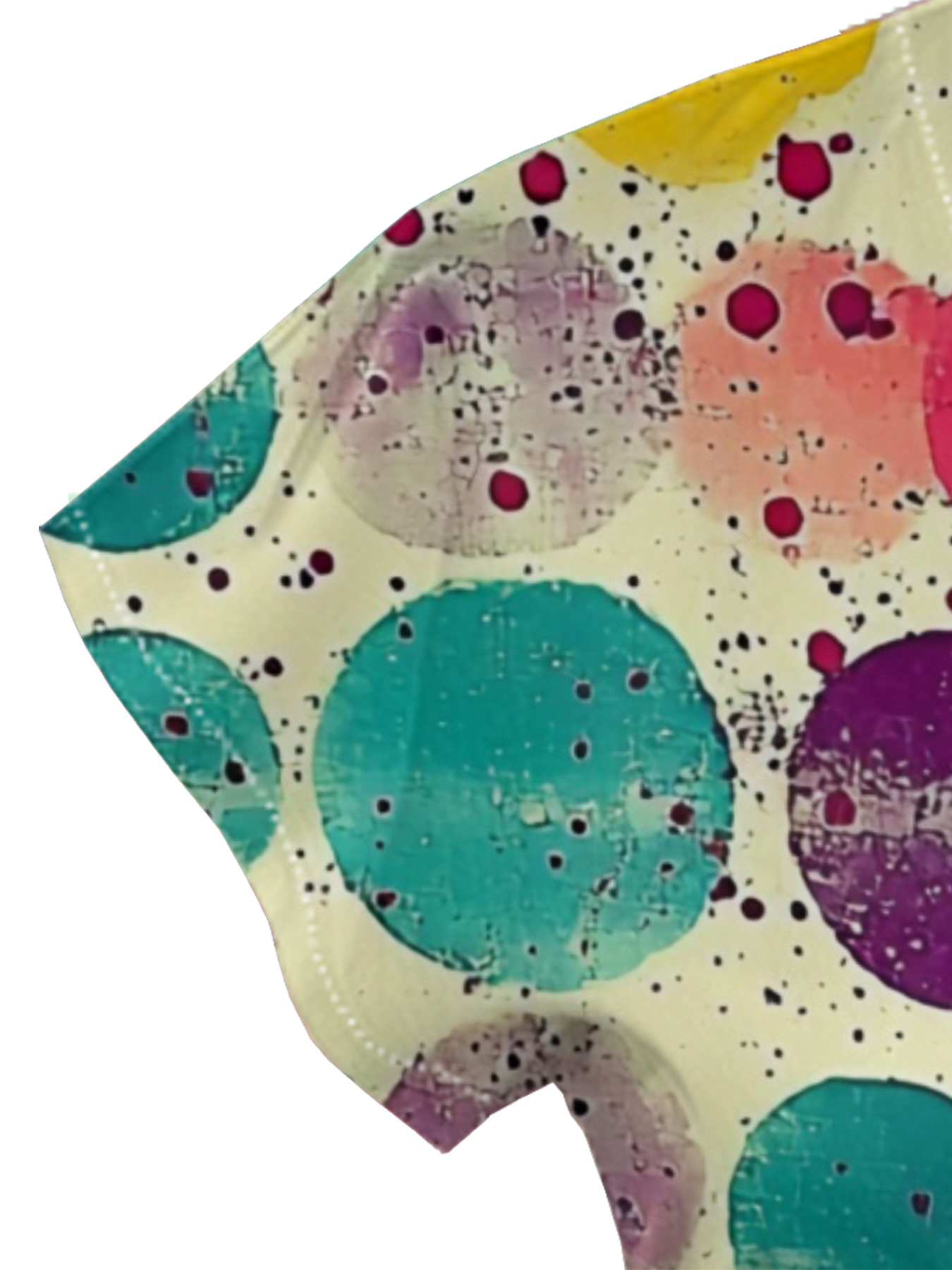 Colorful Polka Dot Cap Sleeve V-Neck Midi Dress