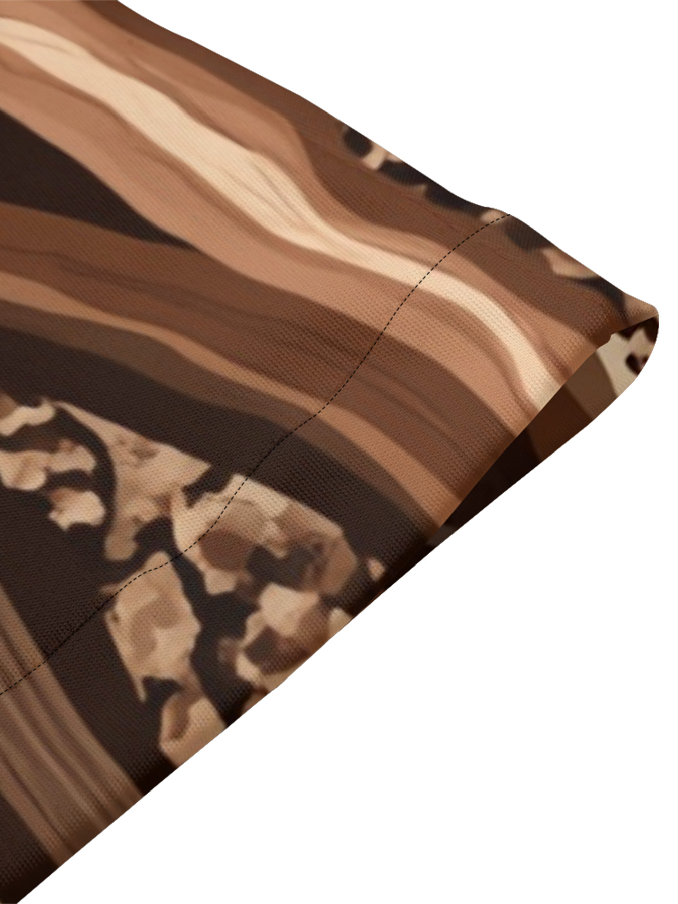 Brown Stripe & Leopard Print Bell Flare Sleeve Bodycon Midi Dress