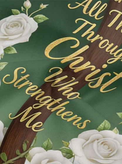 Ombre Green Christian Cross Easter Flare Sleeve Bodycon Midi Dress