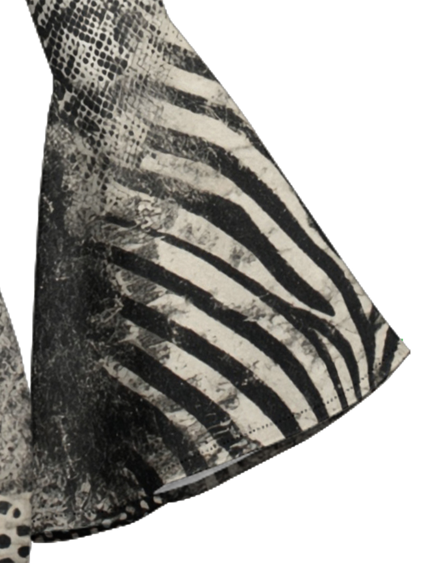 Black & White Animal Flare Sleeve Bodycon Midi Dress EFG1493