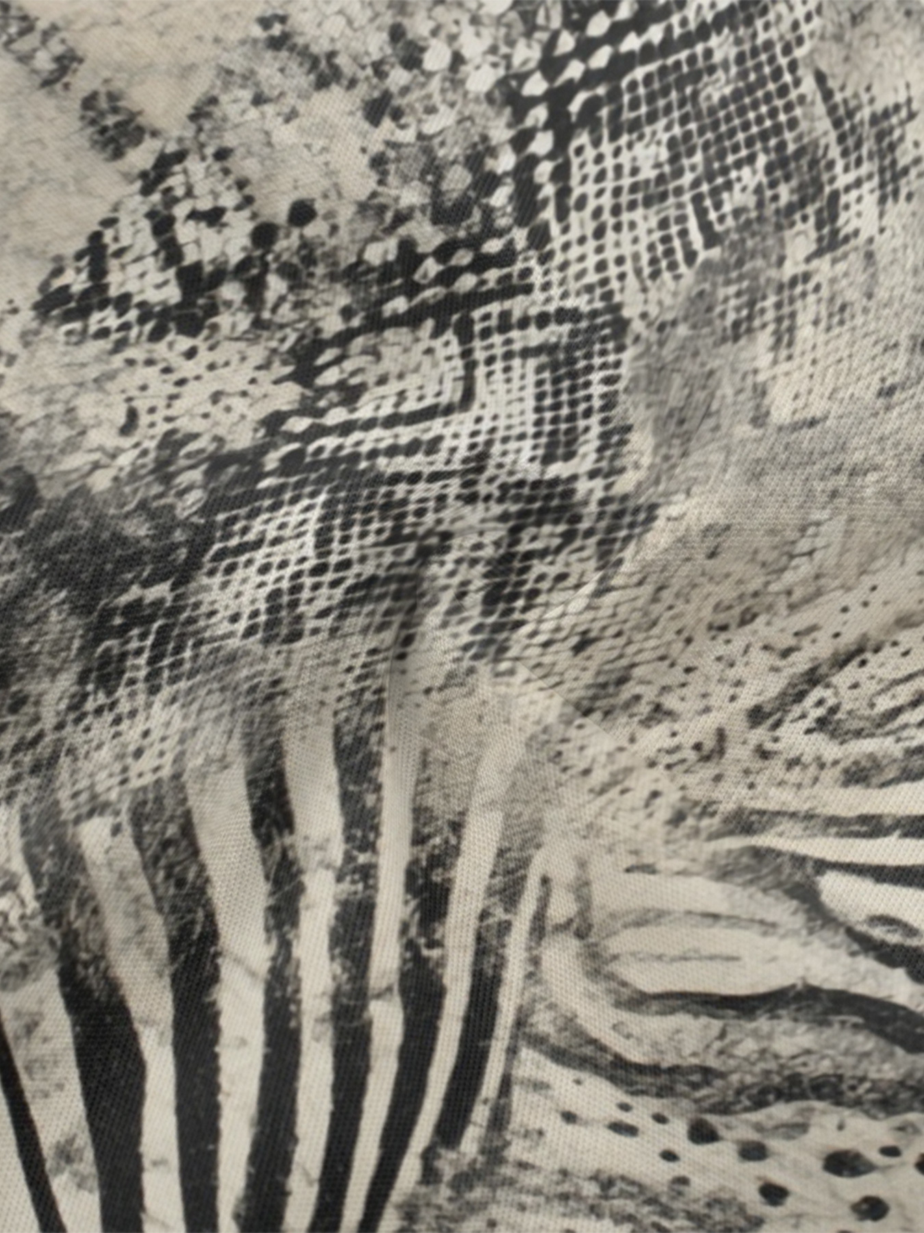 Black & White Animal Flare Sleeve Bodycon Midi Dress EFG1493