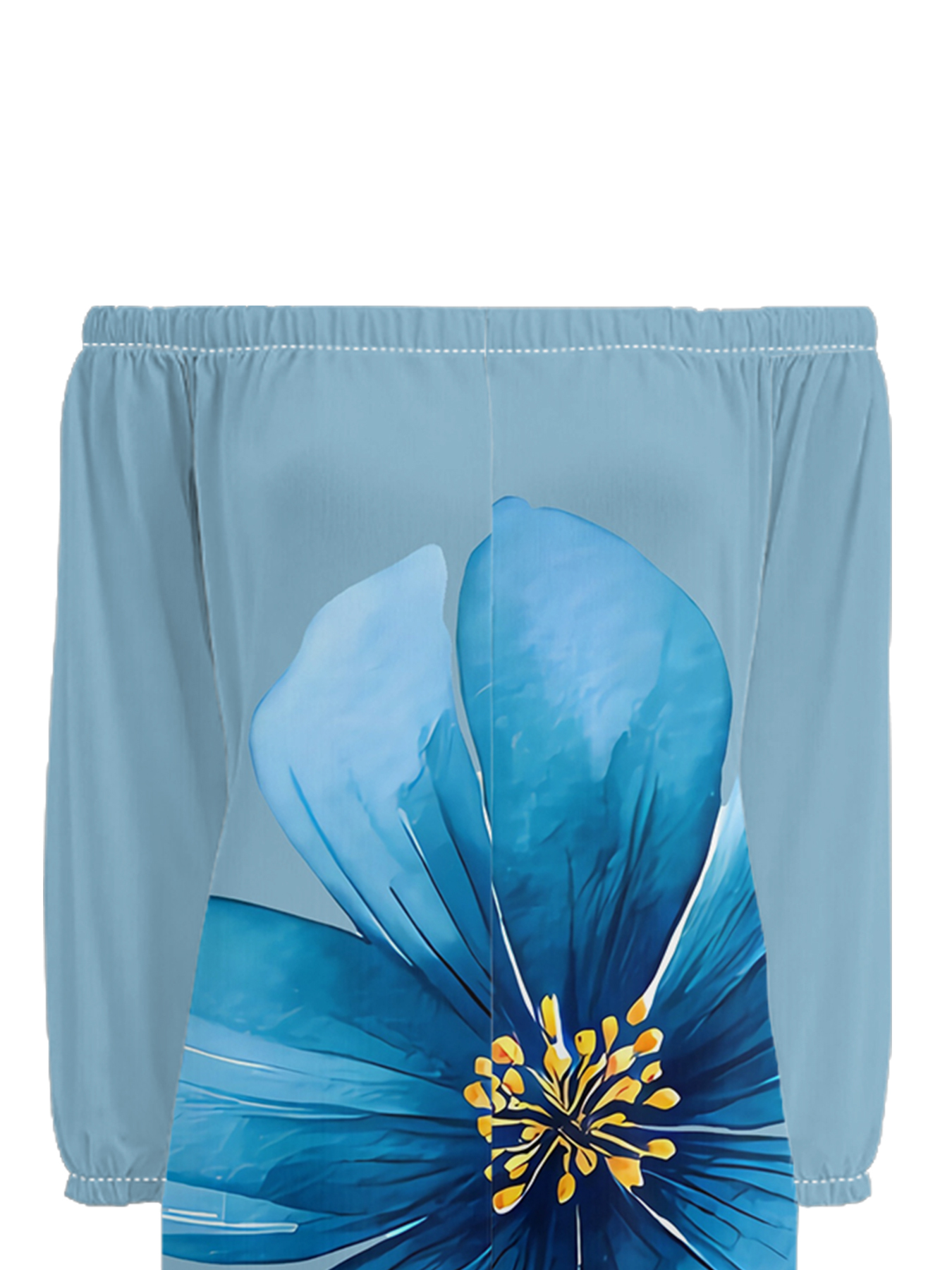 Ocean Blue Floral Off-Shoulder Jumpsuit