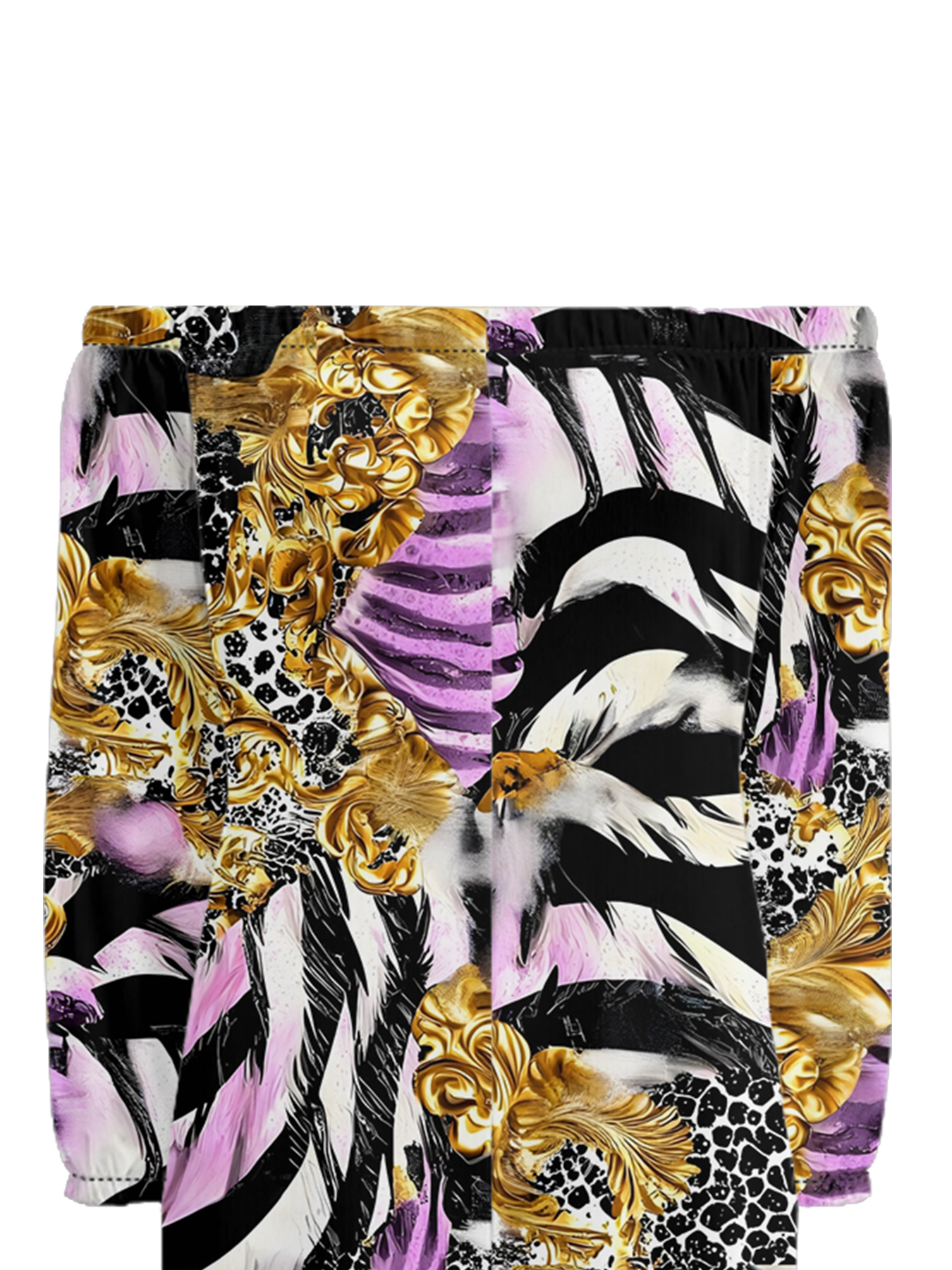 Luxury Baroque Animal Print Off-Shoulder Jumpsuit